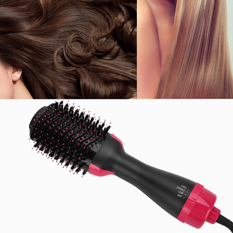 MultiFunctional Hair Dryer Blowing Comb Adjustable Hair Straightening Curler Styling