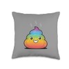 Rainbow Poop Throw Pillow