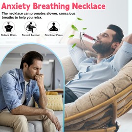 Anxiety Breathing Necklace with Resistance,Flavoured Air Breathlace with Filter, Natural Essential Oil Breath Quitgo Breathing Necklace, Stress Relief Breathlace
