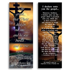 eThought BB-B004-25 Bible Verse Cards, by - I Corinthians 15: 1-4, I Declare Unto You The Gospel - Pack of 25 Bookmark Size Cards, 2"X6"