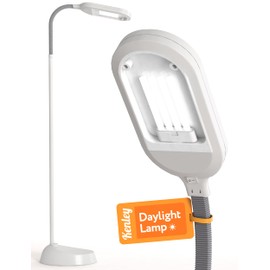 Kenley Natural Daylight Floor Lamp - Craft Light Floor Standing for Reading, Crafting, Sewing - Adjustable Gooseneck - Task Lamps for Living Room, Bedroom, Office