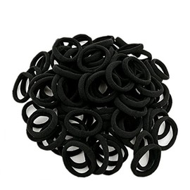 Gatuida 100pcs High Elastic Hair Ties for Women Black Seamless Nylon Ponytail Holders Stretchy Durable Hair Bands Styling and Braiding