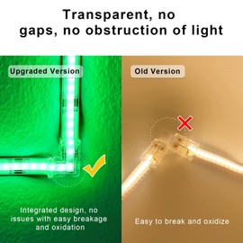 4 Pin Led Strip Connectors, 8Packs Led Light Strip Connectors Kit 8Pcs 4 Pin Transparent L-Shaped Connectors 4Pcs 4Pin Strip to Strip Connectors, Led Connectors for 10mm Width RGB COB Led Strip Lights