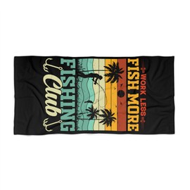 Queen of Wrap Fishing Club Beach Towel - Work Less Fish More, Summer Essentials, Beach Accessories, Fishing Gift, Poolside