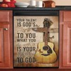 Rustic Guitar Decor Dishwasher Magnet Cover,Inspiring Quotes Decal Refrigerator Magnets,Farmhouse