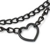 Eigso Punk Gothic Necklace Chains and Heart PU Leather and