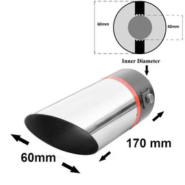 Exhaust Tip Trim Car End Pipe Tail Sport Muffler Stainless Steel Chrome Universal