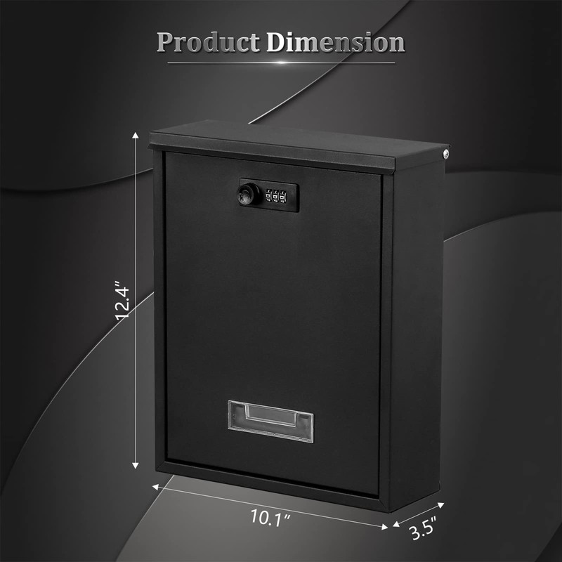 Dalmbox Locking Mailbox Wall Mount, Wall Mounted Mailbox with Combination