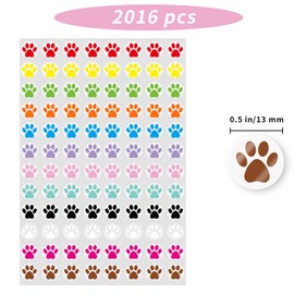 Yeachlaing 0.5 Inch Multicolor Paw Print Stickers,Self Adhesive for Scrapbooking/Kid DIY Arts Crafts/Reward Stickers Teachers Stickers