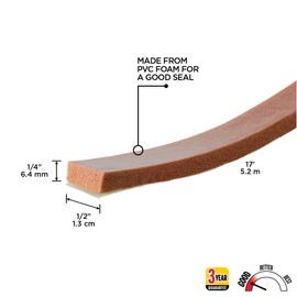 M-D Building Products 02816 1/4 in. x 1/2 in. x 17 ft. Brown Foam Window Seal for Medium Gaps