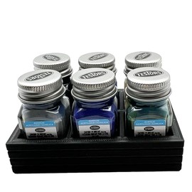 Jeff Did It! .25 oz Square Bottle Paint Bottle Holder - Holds 6 Bottles - Compatible with Testors .25 oz Bottle - Anti-Slip Rubber Feet - 3D Printed - Holder Only (Black)