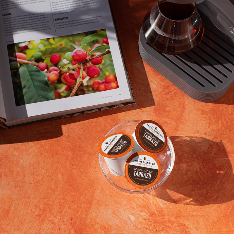 Fresh Roasted Coffee, Costa Rica Tarrazu, Medium Roast, 72 Pods