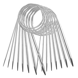 Metal Circular Knitting Needles 100 cm, 8 Pieces Stainless Steel Circular Knitting Needles Set, Metal Knitting Needles for Beginners, 2 mm/2.5 mm/3.5 mm/4 mm/4.5 mm/5 mm/7 mm/8 mm for Scarves,