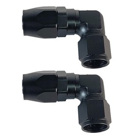 Oil Cooler Hose End Adapter, 90°, Set of 2, Aluminum, Fittings, AN4, AN6, AN8, AN10, AN12, Right Angle, Cooler, Fittings, External Forged (AN10 (Set of 2)