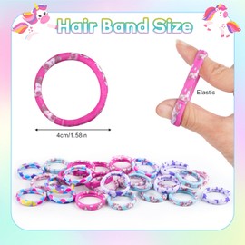 Pack of 30 Hair Bobbles Girls Colourful Hair Bobbles Women Colourful Elastic Cable Bobbles Girls Nylon Soft Hair Bobbles for Girls Women Thick Curly Straight Hair (C Unicorn)