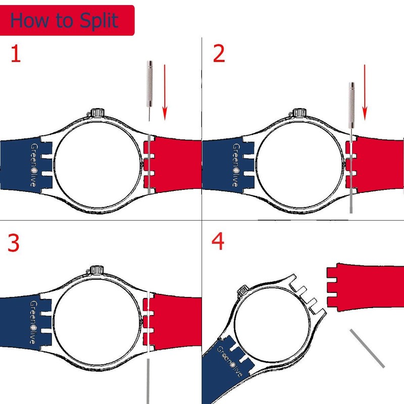OliBoPo Replacement Waterproof Silicone Rubber Watch Strap Watch Band for