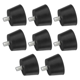 sourcing map 8Pcs Thread Adjustable Levelling Feet, 1.5" x 0.98" Rubber Furniture Feet with M8 x 12mm Studs for Table Chair Feet Floor Protector, Black