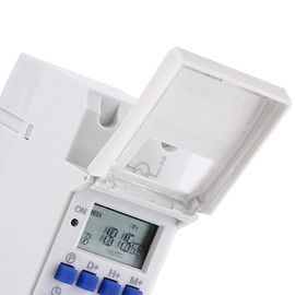 Pantalla LCD Digital Temporizador Programable Relé Temporizador Industrial Semanal Temporizadores Electrónicos para Electrodomésticos Relé de Montaje en Riel DIN(110V English)