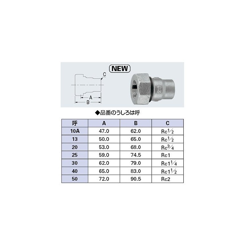 Kakudai 649-847-20W Steel Pipe Fittings, Female Adapter, White