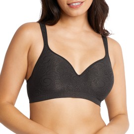 Bali womens Comfort Revolution Wirefree Bra Df3463 Black Swirl Pattern,40D