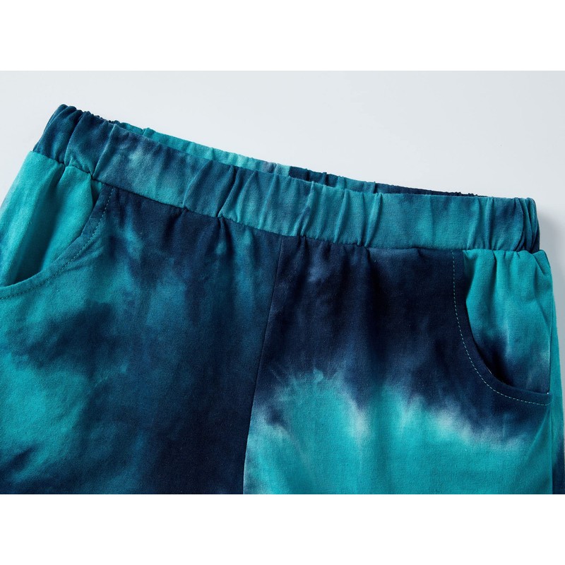 100% Cotton Tie Dye Crop Top & Shorts Clothes Set