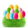 AKH® 12-Pack Flocked Easter Eggs with Green Grass Set |