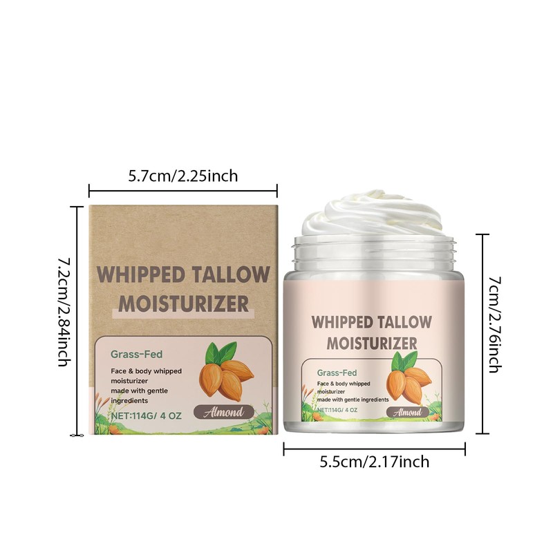 Feuchtigkeitsspendende Körpercreme mit Mandeltalg, Rindertalg Feuchtigkeitscreme Gesicht, Rindertalg Moisturizer Face,