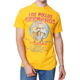 Ripple Junction Breaking Bad Los Pollos Hermanos Mens Adult T-Shirt(MD, Yellow)