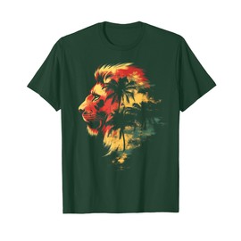Lion of Judah Reggae Music Palm Trees Jamaica Rastafari T-Shirt