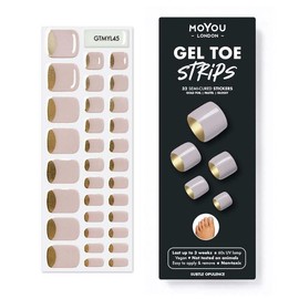 MOYOU LONDON Halbgehärtete Gel-Nagelstreifen - 32 Stück. Gel-Nagelfolien für eine Maniküre in Salonqualität - Funktioniert mit jeder UV-Nagellampe - Einfach anzuwenden - Subtle Opulence