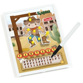 Quercetti Hangman Word Game - Classic 2 Player Family Board Game of Deduction and Strategy, for All Ages 6+ Years