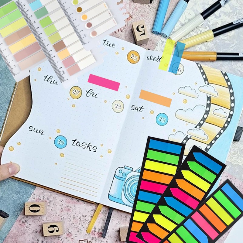 MUNSKT 6 Packs 1200 Pcs Index Tabs, 20 Colour Index