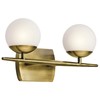 Kichler Jasper 16.5" Halogen Vanity Light in Natural Brass, 2-Light
