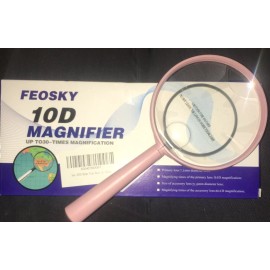 Feosky Handheld Reading Magnifier, 10X 30X Magnifier 75mm Shatterproof Lens