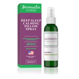 Lavender Sleep Spray for Pillows - Vanilla & Chamomile Pillow Spray with Amethyst and Reiki - Natural Aromatherapy Mist for Linens, Pajamas, Pillows - Calming Sleep Spray for Adults and Kids - 4oz