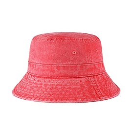 CHOK.LIDS Everyday Cotton Style Bucket Hat Unisex Trendy Lightweight Outdoor Hot Fun Summer Beach Vacation Getaway Headwear (Apple Candy)