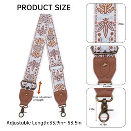 Dksongr Purse Strap Replacement Crossbody Adjustable Bag Strap Retro Jacquard Embroidery Wide Shoulder Strap for Women Handbags