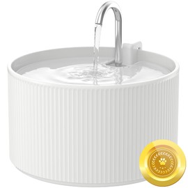 Ceramic Cat Water Fountain, 2.2L/74oz Automatic Pet Drinking Fountain for Indoor Cats and Small Dogs, Ultra Quiet, BPA-Free, Cat Water Dispenser with Filter – Easy to Clean