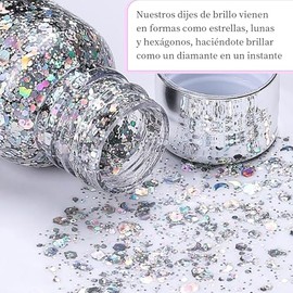 9 PCS Brillos para el Cuerpo, Gel de Purpurina para Cuerpo y Rostro, para Maquillaje en Gel con Purpurina para Labios, Cabello, Ojos, Maquillaje de...