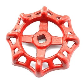 PZRT Cast Iron Outside Faucet Round Wheel Handle Hose Bib Handle Water Spigot Handle for 8x8mm Valve Shafts, Red
