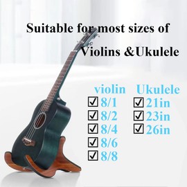 Coret Ukulele Wooden Stand, Small Guitar Musical Instrument Stand, Portable Ukelele Stand with Bow Holder,Wooden stand for Violin, Ukulele, Small Guitar, Banjo,mandolin