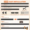 ZYKORT Tension Curtain Rod No Drilling 45-168 In, Black Outdoor
