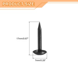 sourcing map Upholstery Tacks Nail Pins Furniture, 100Pcs 7x17mm Thumb Tack Pins Assortment Kit Carbon Steel for Home Sofa DIY Decorative Nail Heads Nails, Black
