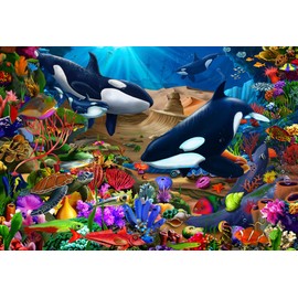 Vermont Christmas Company Wondrous Ocean Jigsaw Puzzle 100 Piece, Large Pieces Perfect for Kids and Seniors