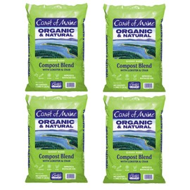 Coast of Maine Quoddy Blend, 1 cu ft (Pack of 4) Organic and Natural Compost Blend with Lobster and Crab - Improves and Revitilizes Soil