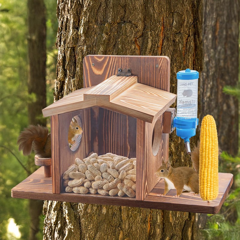 Squirrel Feeder for Outside, Squirrel Picnic Table Feeder for Corn