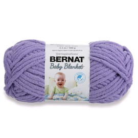 Bernat Baby Blanket Yarn, 3.5oz, Super Bulky 6 Gauge - Lilac - Single Ball Machine Wash & Dry