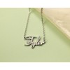 BYBWBL Womens Lily Heart Name Necklace Silver Color Stainless Steel