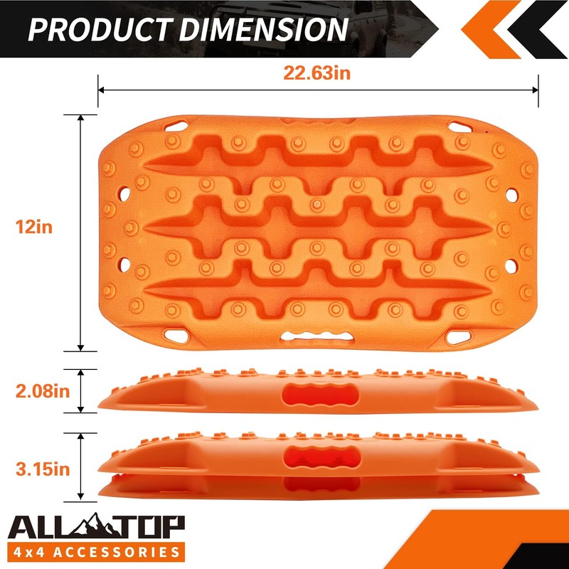 ALL-TOP Short Recovery Traction Boards, Off Road Bendable Tire Friction