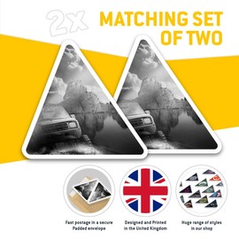 2 x Triangle Stickers 10cm - BW - Off Road 4x4 Vehicle Car Driver Racing Laptop Tablet Luggage Scrapbook #41463